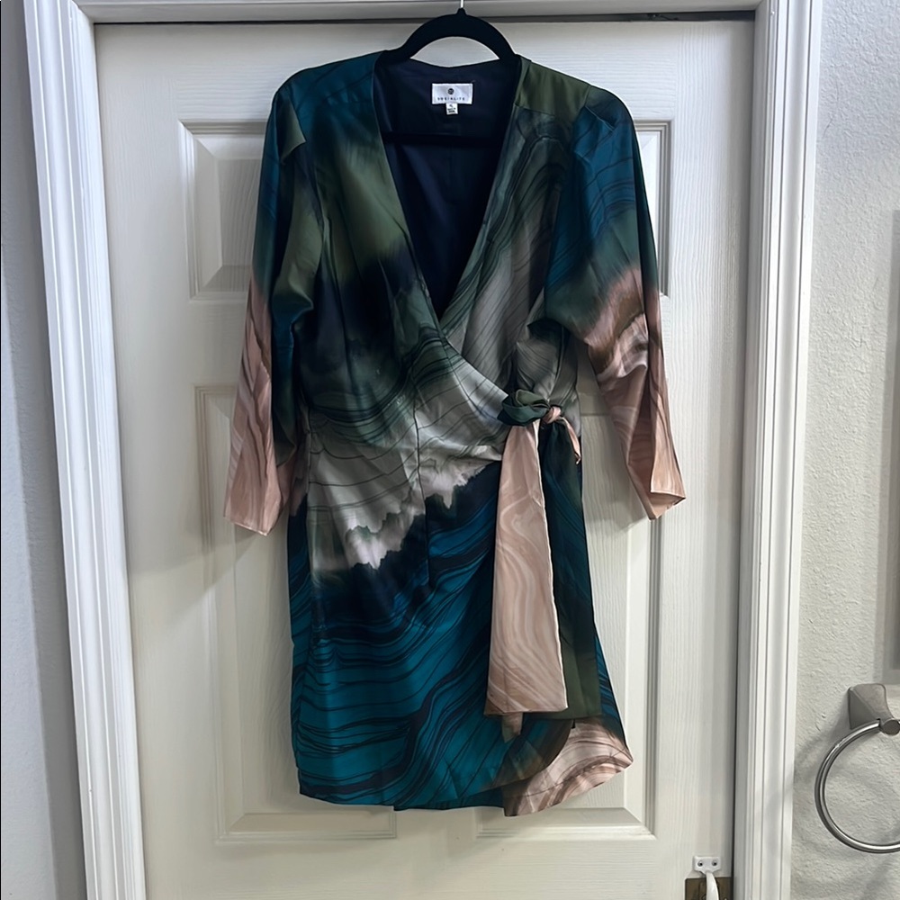 Elegant Multicolor Wrap Dress